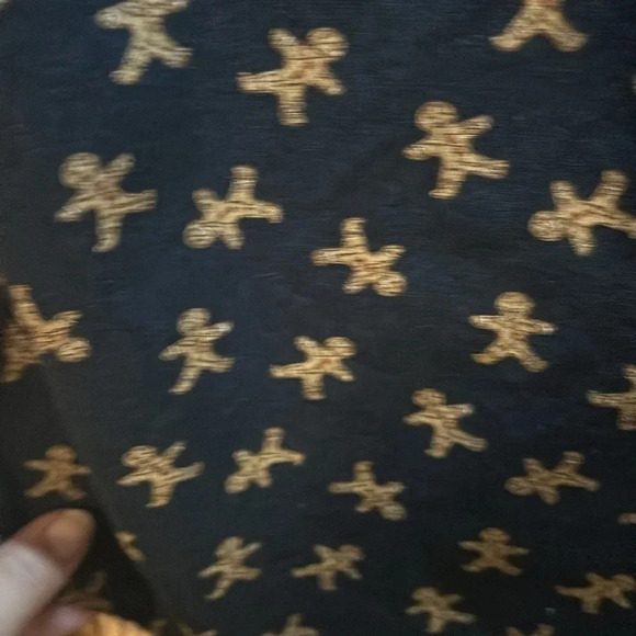 Penguin Brand Boys Large Gingerbread Christmas Holiday Button Down Dk Blue - Picture 5 of 7